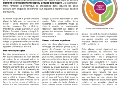 Axapa rejoint Evolucare : Une alliance d’experts pour un système d’information global