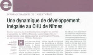 Informatisation de l’anesthésie : Une dynamique de développement inégalée au CHU de Nîmes