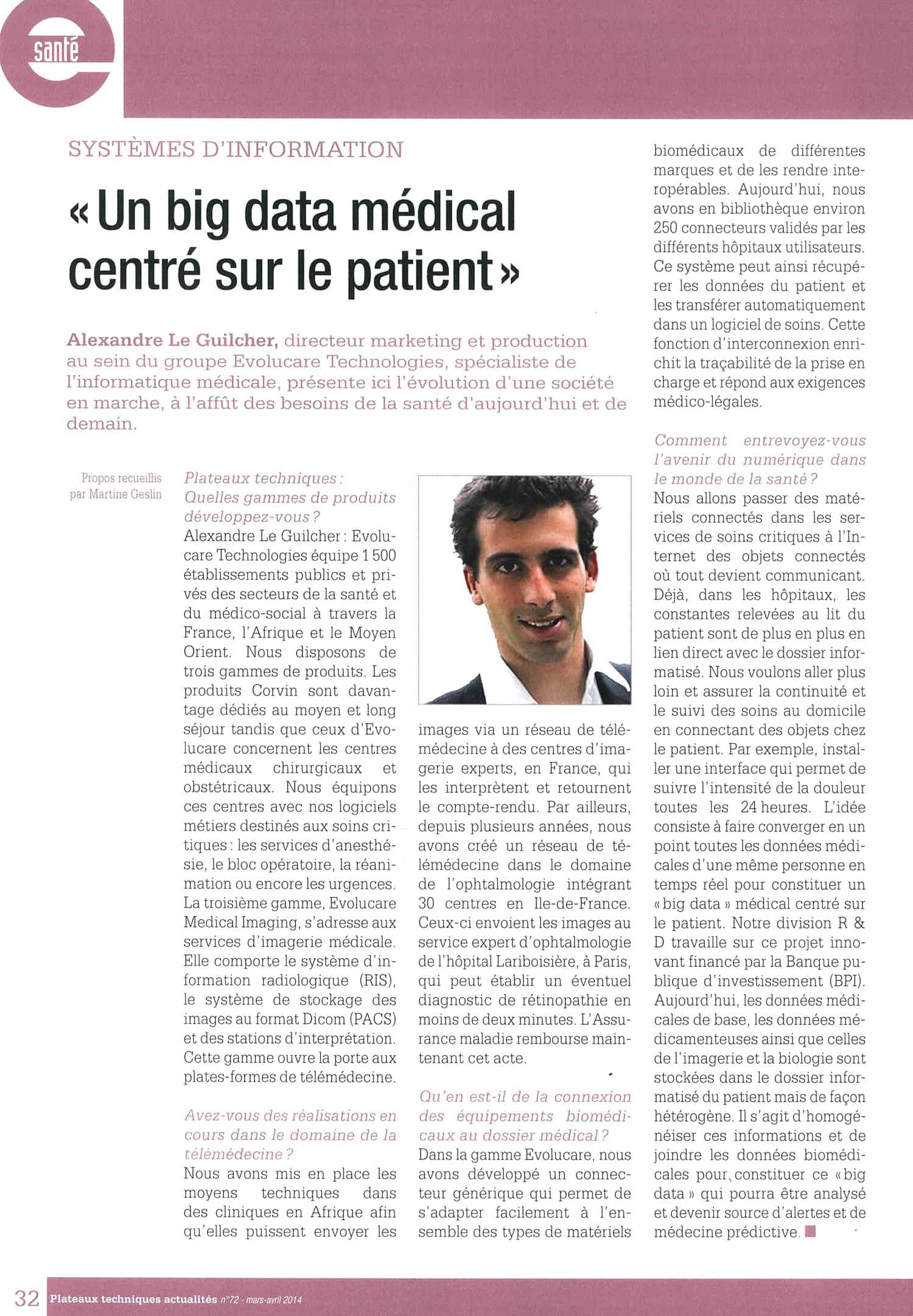 2014-04-Evolucare-BigData-ITW-Alex-Plateaux