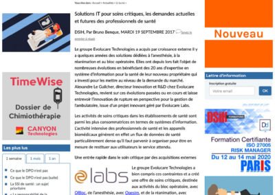 Solutions IT pour soins critiques, les demandes actuelles et futures des professionnels de santé
