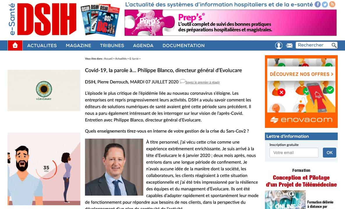 Interview de Philippe Blanco dans DSIH