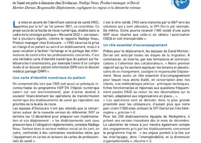 Identifiant National de Santé : Osiris, un socle solide pour la transformation numérique